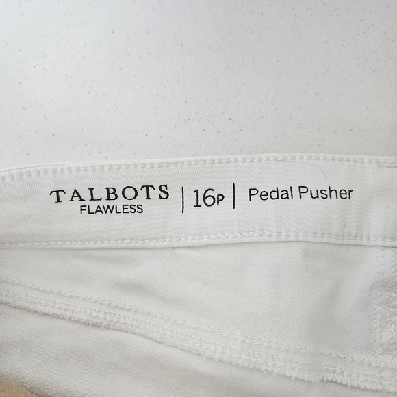 Talbots Flawless White Denim Pedal Pusher Capris Pants Size 16P Petite - Picture 4 of 12